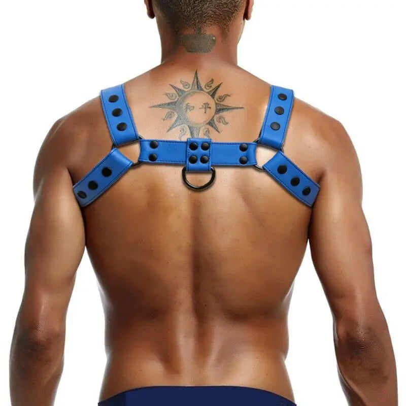 LEATHER HARNESS - BLUE