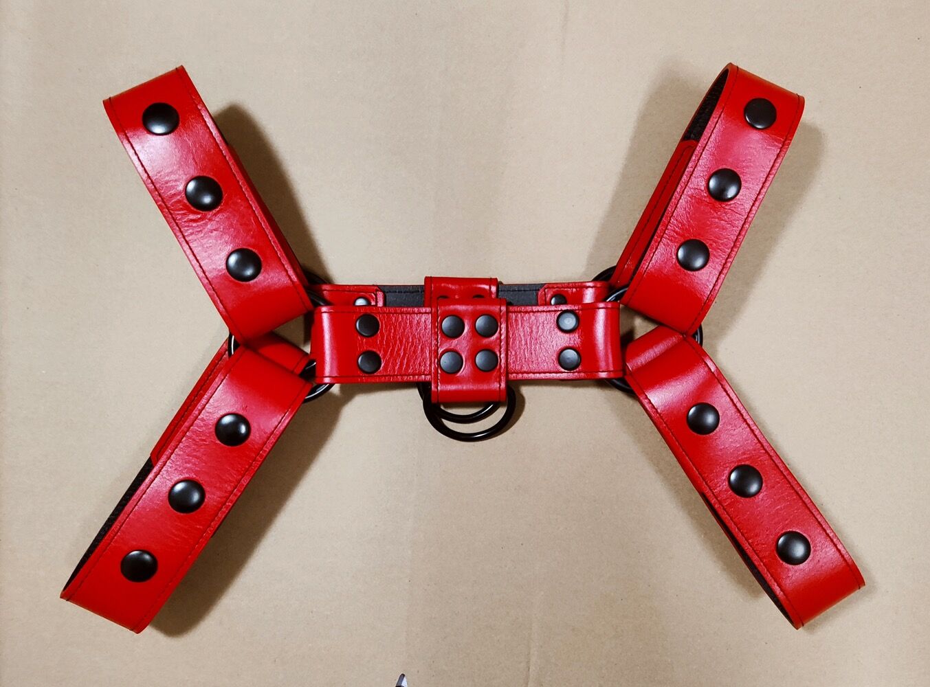LEATHER HARNESS - RED