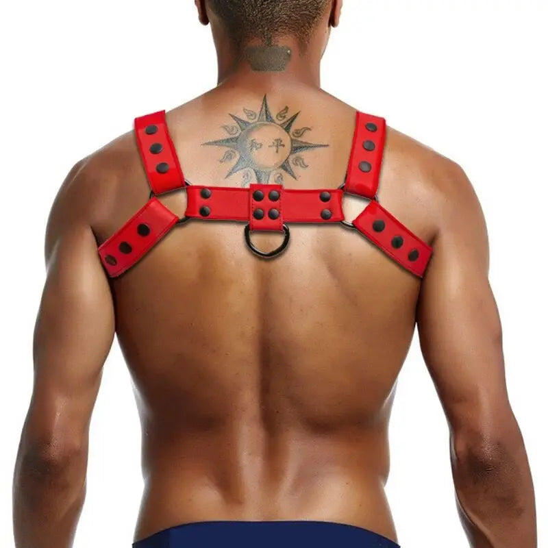 LEATHER HARNESS - RED