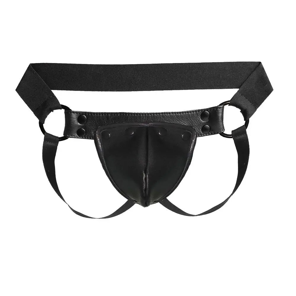 LEATHER JOCKSTRAP - BLACK